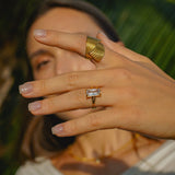Dainty Gold-Plated Stainless Steel Ring - Waterproof, Hypoallergenic Everyday Luxury