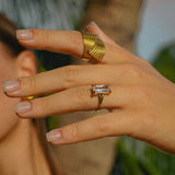 Dainty Gold-Plated Stainless Steel Ring - Waterproof, Hypoallergenic Everyday Luxury
