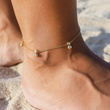 Dainty Gold Anklet for Women - Waterproof, Hypoallergenic, 18k Gold-Plated