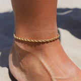 Elegant Braid Gold Anklet Bracelet - Waterproof, Hypoallergenic Jewelry for Women