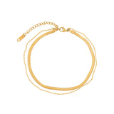 Elegant Flat Chain Anklet Bracelet - Waterproof, Hypoallergenic Jewelry for Women