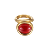 Elegant Gold-Plated Cocktail Ring - Waterproof, Durable, Adjustable Size