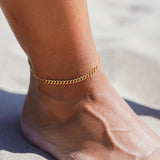 Elegant Gold Anklet for Women - Waterproof, Hypoallergenic Chain Anklet Bracelet