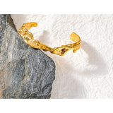 Ellen Hammered Glow Cuff – Textured & Contemporary | Huna Jewelry