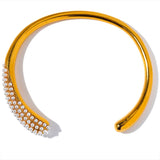 Erica Luxe Pearl Accent Cuff – Modern & Refined | Huna Jewelry