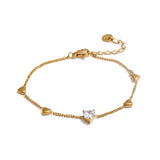 Febbie Hearts in Line Bracelet – Subtle Sparkle & Feminine Charm | Huna Jewelry