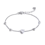 Febbie Hearts in Line Bracelet – Subtle Sparkle & Feminine Charm | Huna Jewelry