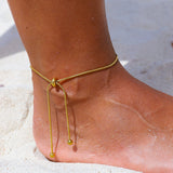 Gold-Plated Adjustable Anklet for Women - Waterproof, Hypoallergenic Minimalist Jewelry