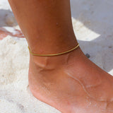 Gold-Plated Adjustable Anklet for Women - Waterproof, Hypoallergenic Minimalist Jewelry