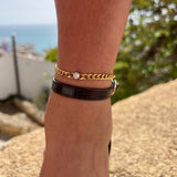 Gold-Plated Anklet Bracelet - Waterproof & Hypoallergenic Jewelry for Women