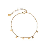 Gold-Plated Coin Anklet for Women - Waterproof, Hypoallergenic, Minimalist Jewelry