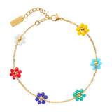 Gold-Plated Rainbow Anklet for Women - Hypoallergenic, Durable & Waterproof