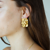 Gold-Plated Rectangle Earrings for Women - Hypoallergenic, Waterproof, Everyday Luxury