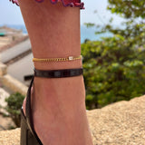 Gold-Plated Square Charm Anklet - Waterproof & Tarnish-Resistant Anklet Bracelet for Women