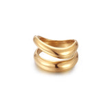 Gold-Plated Stainless Steel Dainty Ring - Waterproof, Hypoallergenic, Everyday Luxury