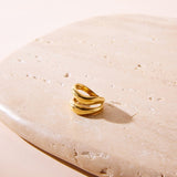 Gold-Plated Stainless Steel Dainty Ring - Waterproof, Hypoallergenic, Everyday Luxury