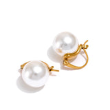 Gillian Pearl Hoop Earrings – Classic & Timeless Jewelry Style | Huna Jewelry