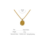 Zarina Oval Pendant Necklace – Engraved Floral Charm Jewelry | Huna Jewelry