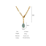 Nilda Natural Stone Pendant Necklace – Adjustable Link Chain | Huna Jewelry