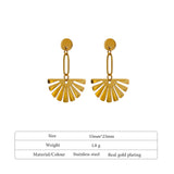 Charlotte Sector Drop Earrings – Trendy 18K Gold-Plated | Huna Jewelry