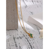Orla Green Pendant Necklace – Elegant & Trendy Statement Jewelry | Huna Jewelry
