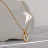Gabriella Oval Shell Flower Pendant Necklace – Elegant Gold Jewelry | Huna Jewelry