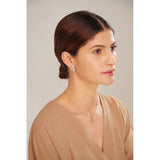 Celia Pearl Hoop Earrings – Glamorous with Cubic Zirconia Sparkle | Huna Jewelry