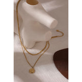 Sadie Layered Pendant Necklace – Textured Gold Statement Jewelry | Huna Jewelry
