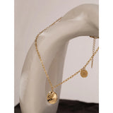 Genesis Round Charm Necklace – Engraved Minimalist Jewelry for Women | Huna Jewelry
