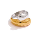 Martha Two-Tone Twist Ring – Sleek & Modern | Huna Jewelry