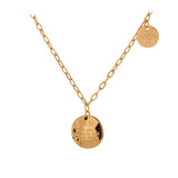 Genesis Round Charm Necklace – Engraved Minimalist Jewelry for Women | Huna Jewelry