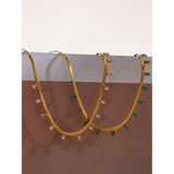 Charlotte Snake Chain Necklace – Elegant Gold Choker with Zircon Charms | Huna Jewelry