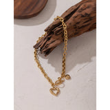 Beatrice Heart Pendant – Bold & Elegant Link Chain Necklace | Huna Jewelry