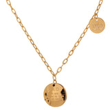 Genesis Round Charm Necklace – Engraved Minimalist Jewelry for Women | Huna Jewelry