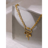 Amelia Lock & Key Pendant – Stylish Charm Chain Necklace | Huna Jewelry