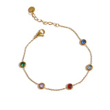 Wilma CZ Round Charm Bracelet – Dainty Sparkling Jewelry | Huna Jewelry