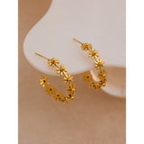 Brooklyn Flower Hoop Earrings – Waterproof, Trendy & Elegant Design | Huna Jewelry