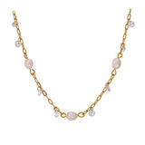 Madison Natural Pearl & Cubic Zirconia Necklace – Timeless Elegant Jewelry | Huna Jewelry