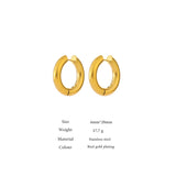 Kayla Minimalist Round Hoop Earrings – Sleek Hollow Design for Everyday Style | Huna Jewelry