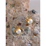 Gillian Pearl Hoop Earrings – Classic & Timeless Jewelry Style | Huna Jewelry