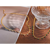 Charlotte Snake Chain Necklace – Elegant Gold Choker with Zircon Charms | Huna Jewelry