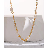 Madison Natural Pearl & Cubic Zirconia Necklace – Timeless Elegant Jewelry | Huna Jewelry
