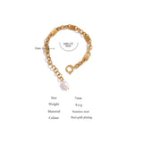 Olga Gold Chain Bracelet – Modern Design with Natural Pearl | Huna Jewelry