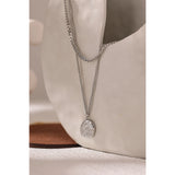 Sadie Layered Pendant Necklace – Textured Gold Statement Jewelry | Huna Jewelry