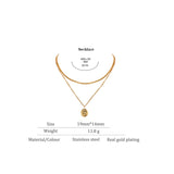 Sadie Layered Pendant Necklace – Textured Gold Statement Jewelry | Huna Jewelry