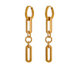 Margot Paperclip Chain Drop Earrings – Modern Geometry | Huna Jewelry