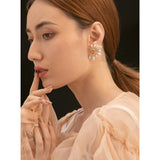 Dallas Pearl Flower Earrings – Elegant Studs for Daily Chic Style | Huna Jewelry