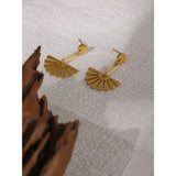 Charlotte Sector Drop Earrings – Trendy 18K Gold-Plated | Huna Jewelry