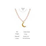 Oona Pearl Moon Necklace – Elegant & Timeless Piece | Huna Jewelry