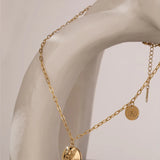 Genesis Round Charm Necklace – Engraved Minimalist Jewelry for Women | Huna Jewelry